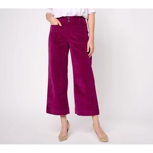 Studio Park Women's Petite Pants 18P Wide Leg Corduroy Pant Purple A651121